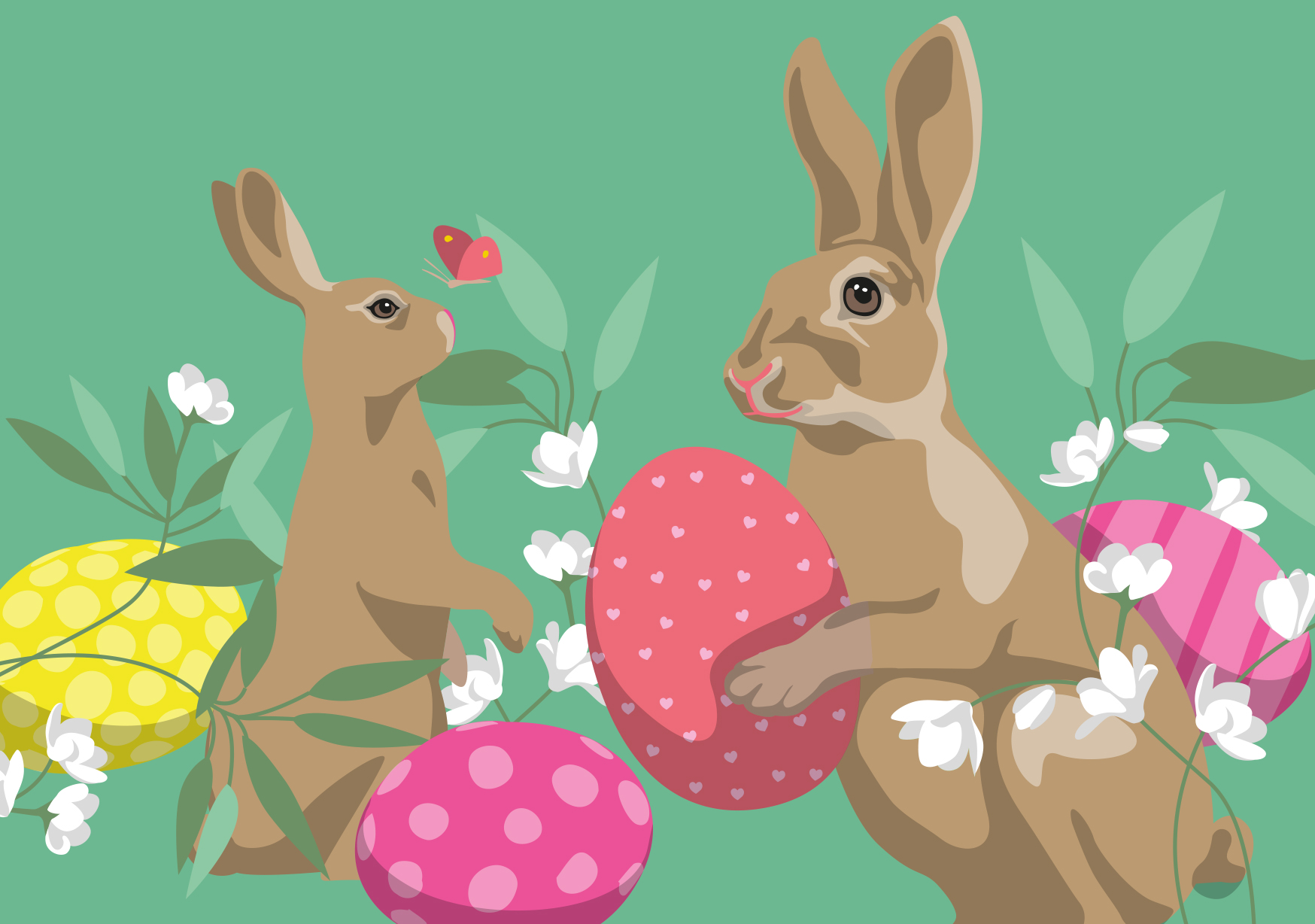 Postkarte - luminous - rabbits