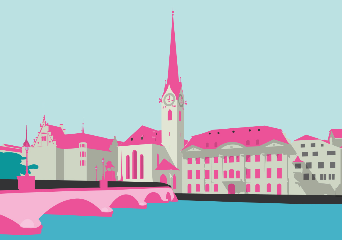 Postcard - Bon Voyage - Fraumünster, Zürich, Switzerland Postcard - Bon Voyage - Fraumünster, Zürich, Switzerland