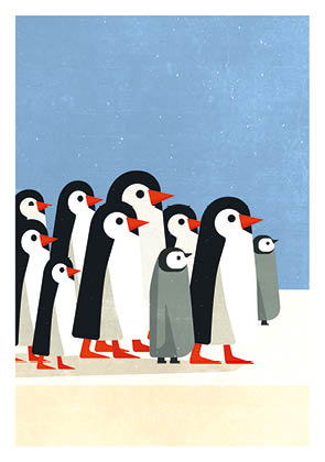 Postkarte - Daria Ivanova - pinguins