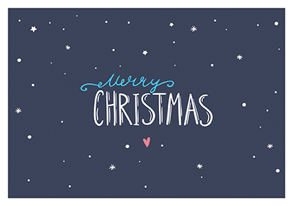 Postkarte - La Card - Merry Christmas, blau