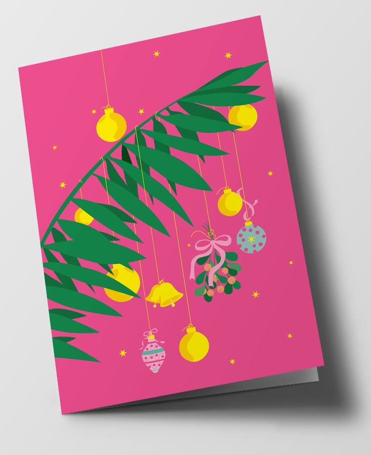 C6 folding card - Happiness - Palm fronds