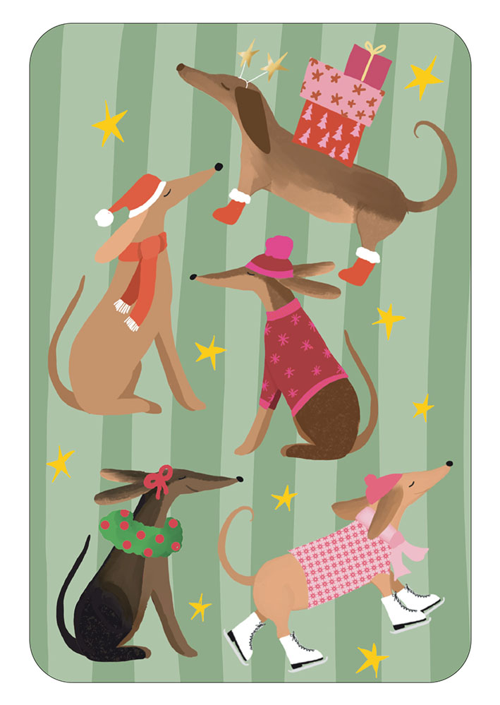 Postkarte - Toni Starck - Lollipop - Winterdogs