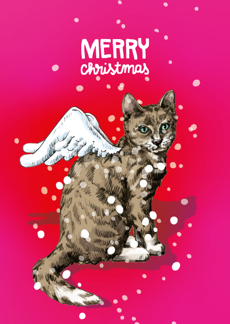 Postkarte - illi - KEDI Merry Christmas