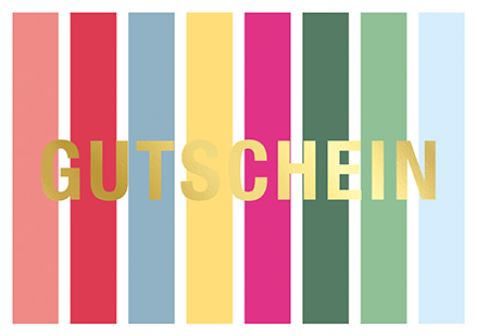 Klappkarte C6 - La Card - Gutschein, bunt Klappkarte C6 - La Card - Gutschein, bunt