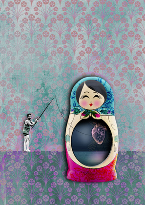 Postcard - La Tack - matrjoschka