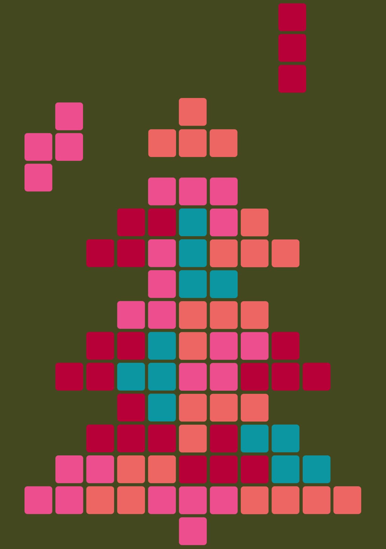 Postcard - luminous - Tetris Tree