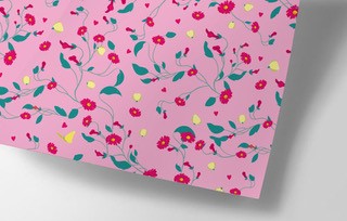 Wrapping paper - crissXcross - Pink flower meadow Wrapping paper - crissXcross - Pink flower meadow