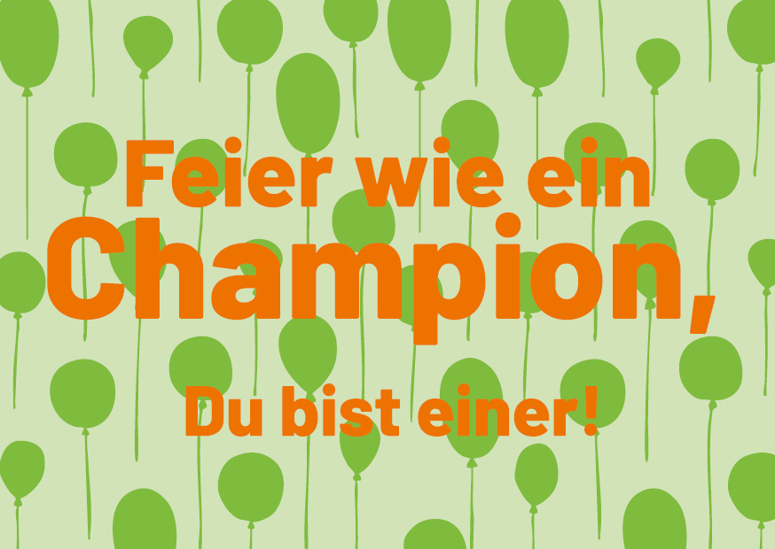 Postcard - happy wrong - Champion