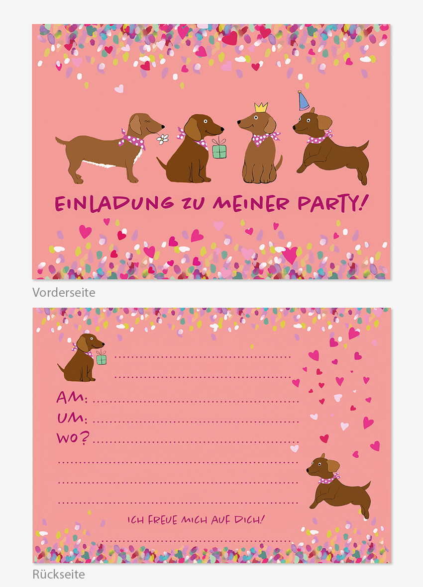 Postcard - m-illu Funny friends - Dachshund Postcard - m-illu Funny friends - Dachshund