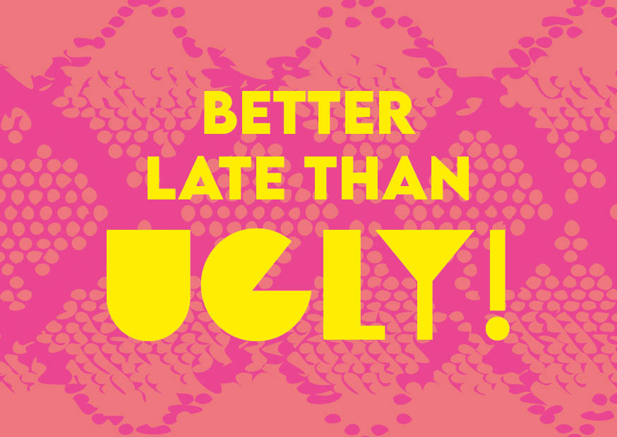 Postkarte - happy wrong - Better late