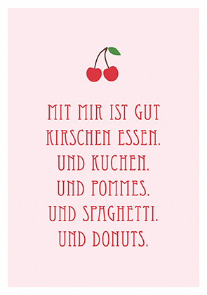 Postkarte - La Card - Kirschen essen
