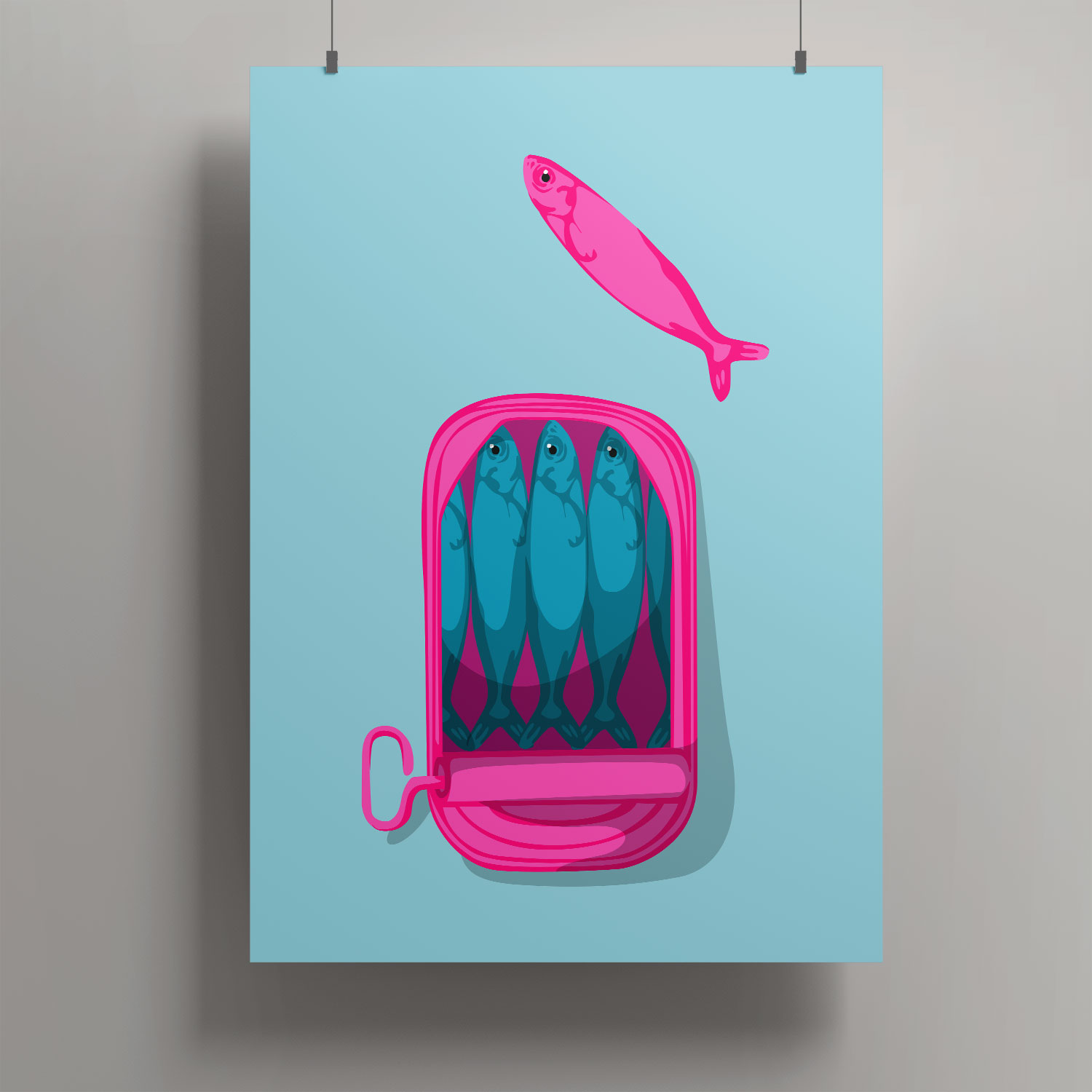 Artprint A3 - Fish tin