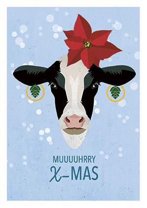 Postcard - Daria Ivanova - Cow xmas