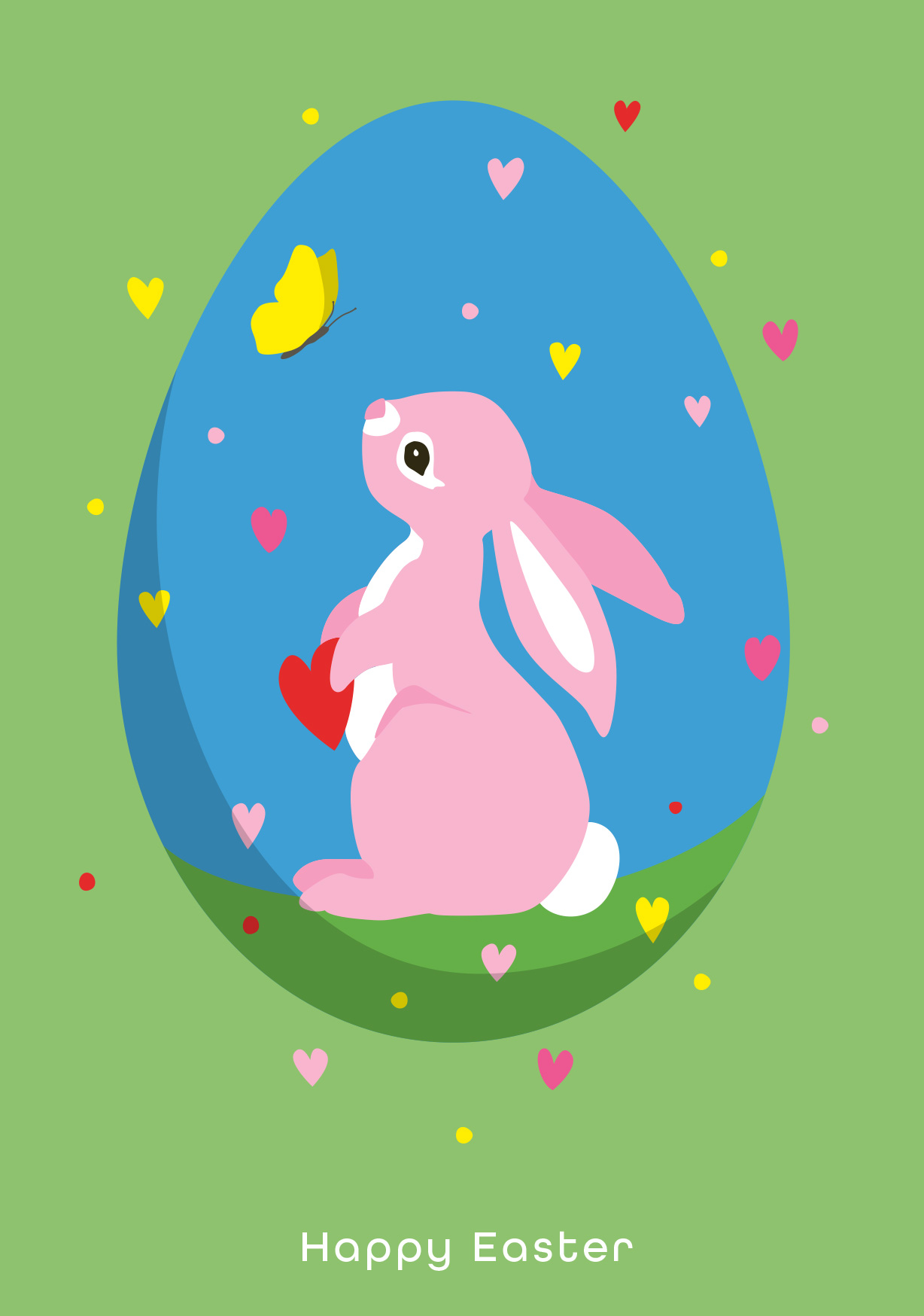 Postcard – luminous – Happy Easter, Bunny