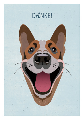 Postkarte - Daria Ivanova - Danke Hund