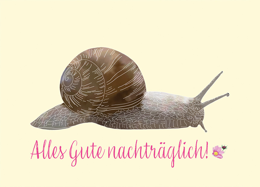 Postcard - m-illu - Snail