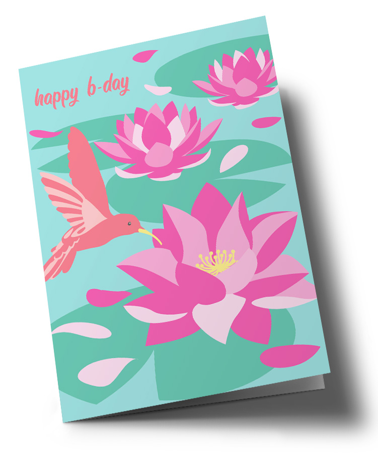 Doublecard C6 - happiness - happy b day - kolibri Doublecard C6 - happiness - happy b day - kolibri