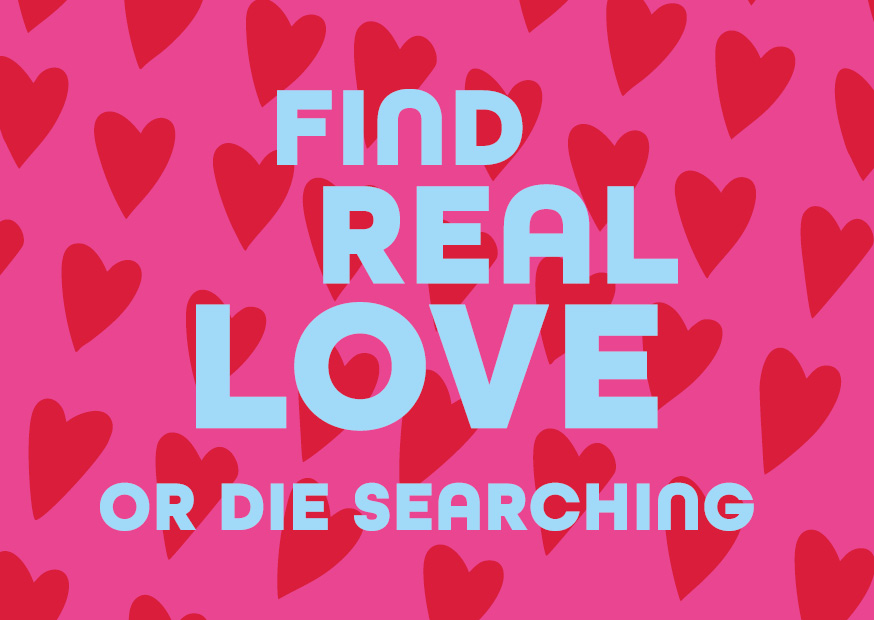 Postkarte - happy wrong - real love