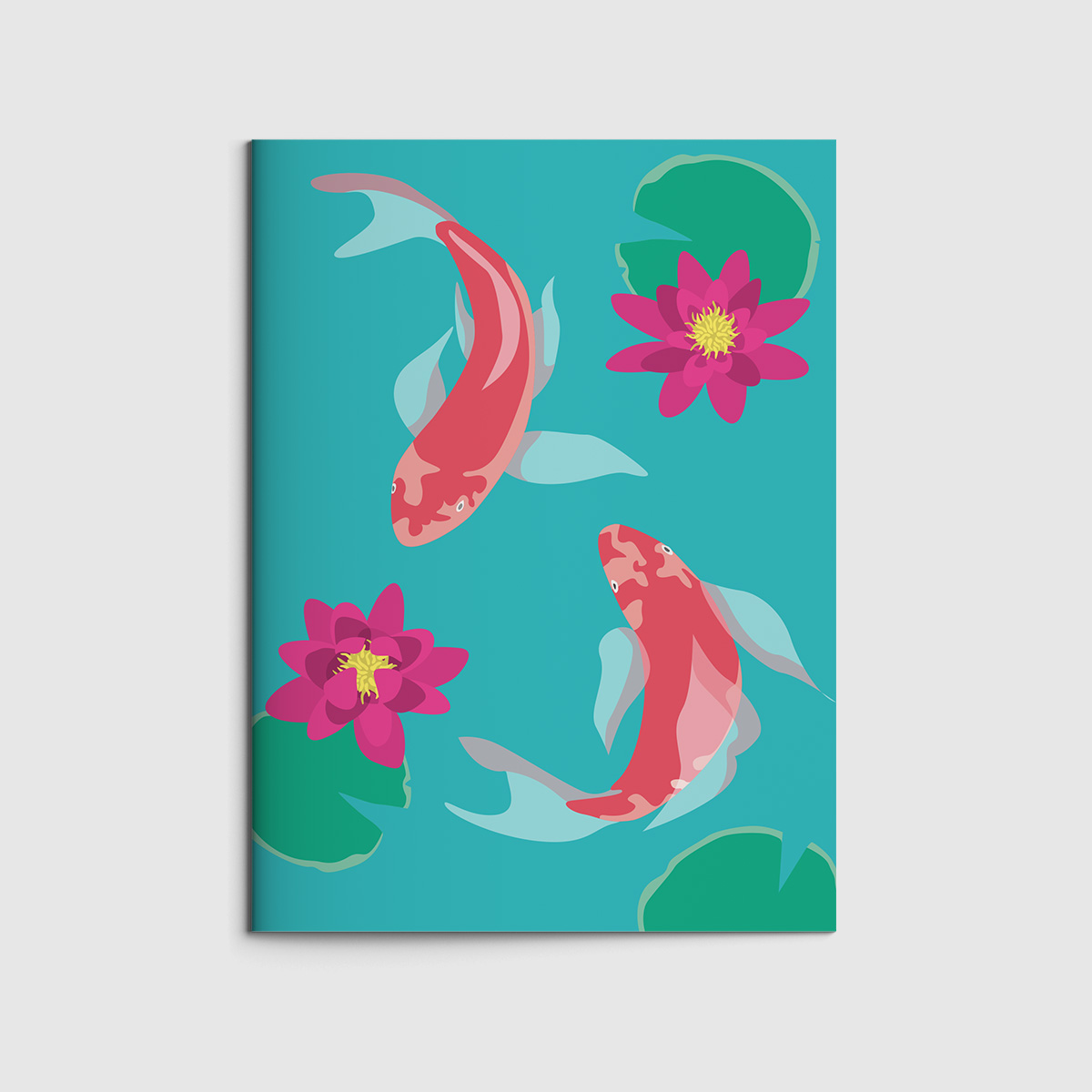 *Notizheft A5 - Happiness - Koi Fische