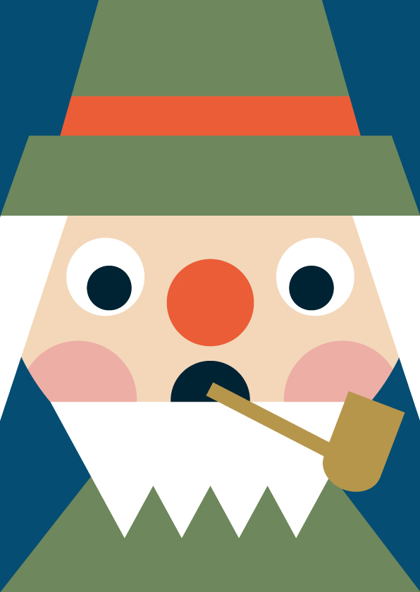 Postcard - Designfräulein - Funny Faces - Smoking man