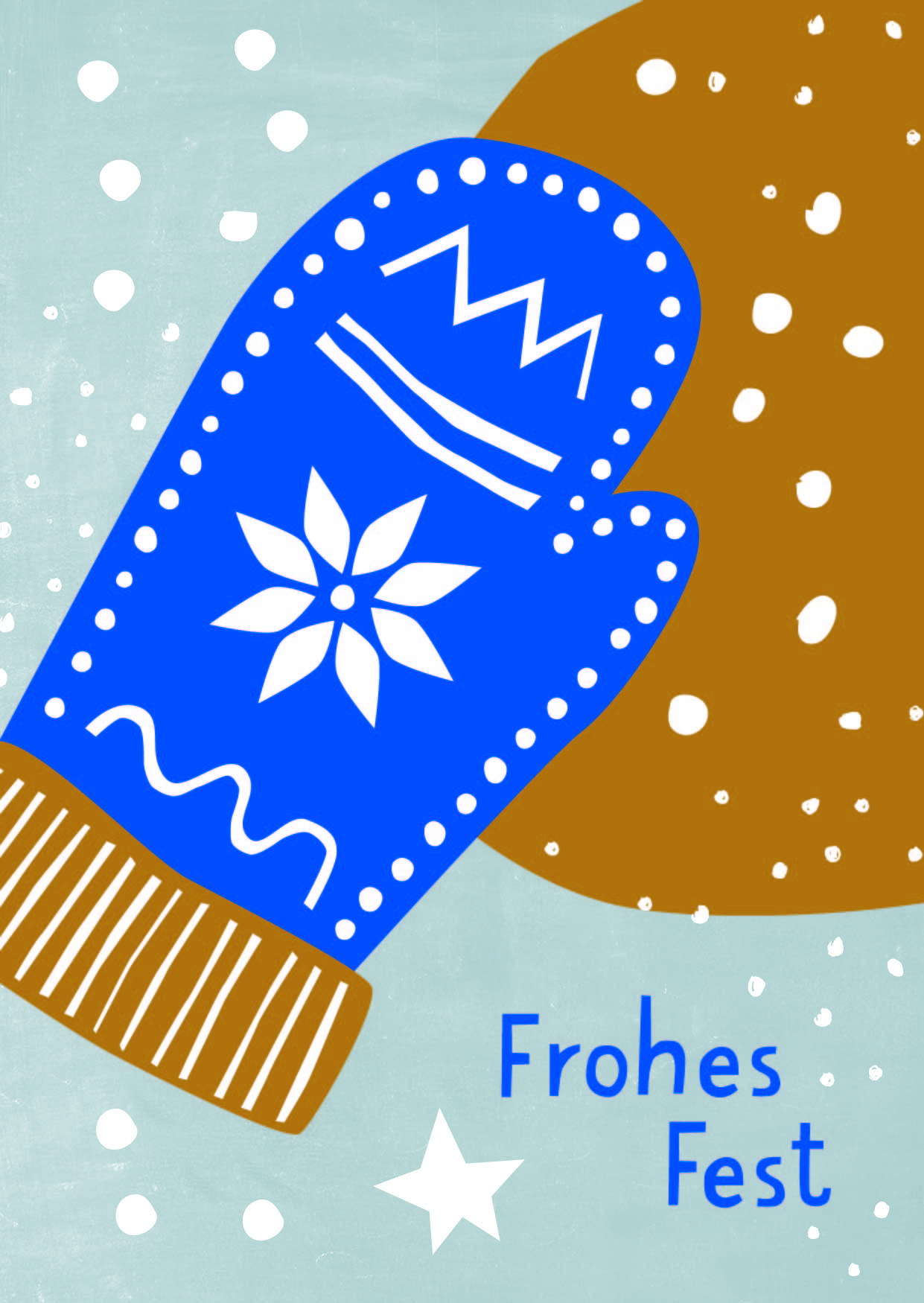 Postkarte - Designfräulein - Frohes Fest Handschuh