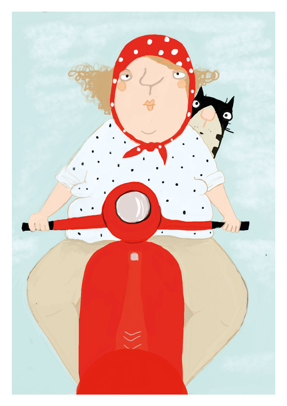 Postkarte - kittiekatstudio - Roller