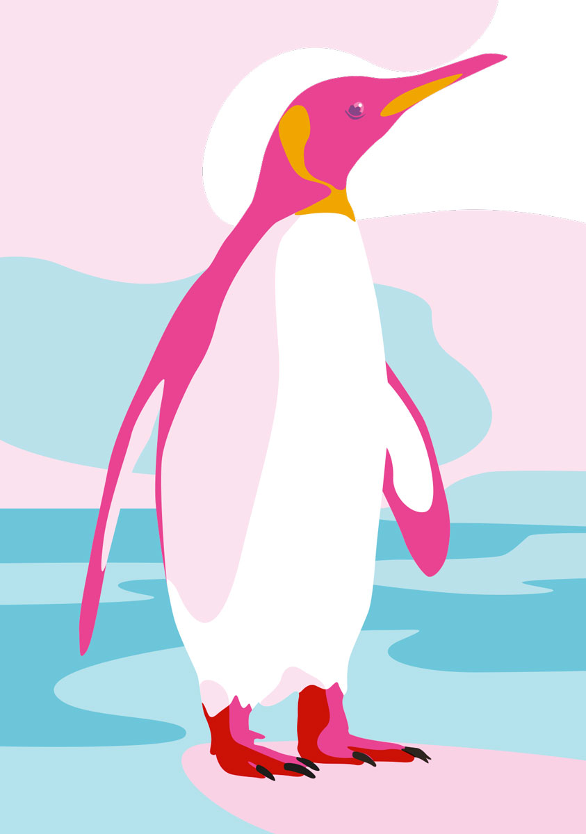 Postcard - Limoncella - Penguin in the water