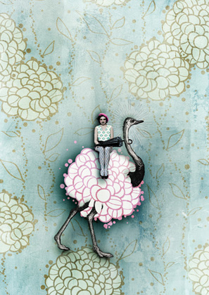 Postcard - La Tack - der Strauss