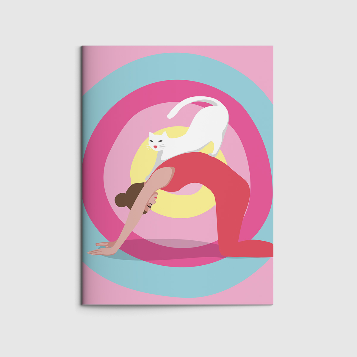 A6 Notebook - neonstyle - Yoga with Cat