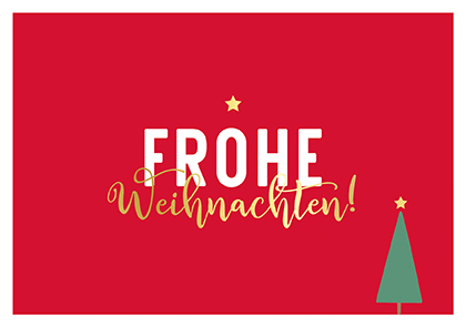 Postkarte - La Card - Weihnachten mit Baum, rot