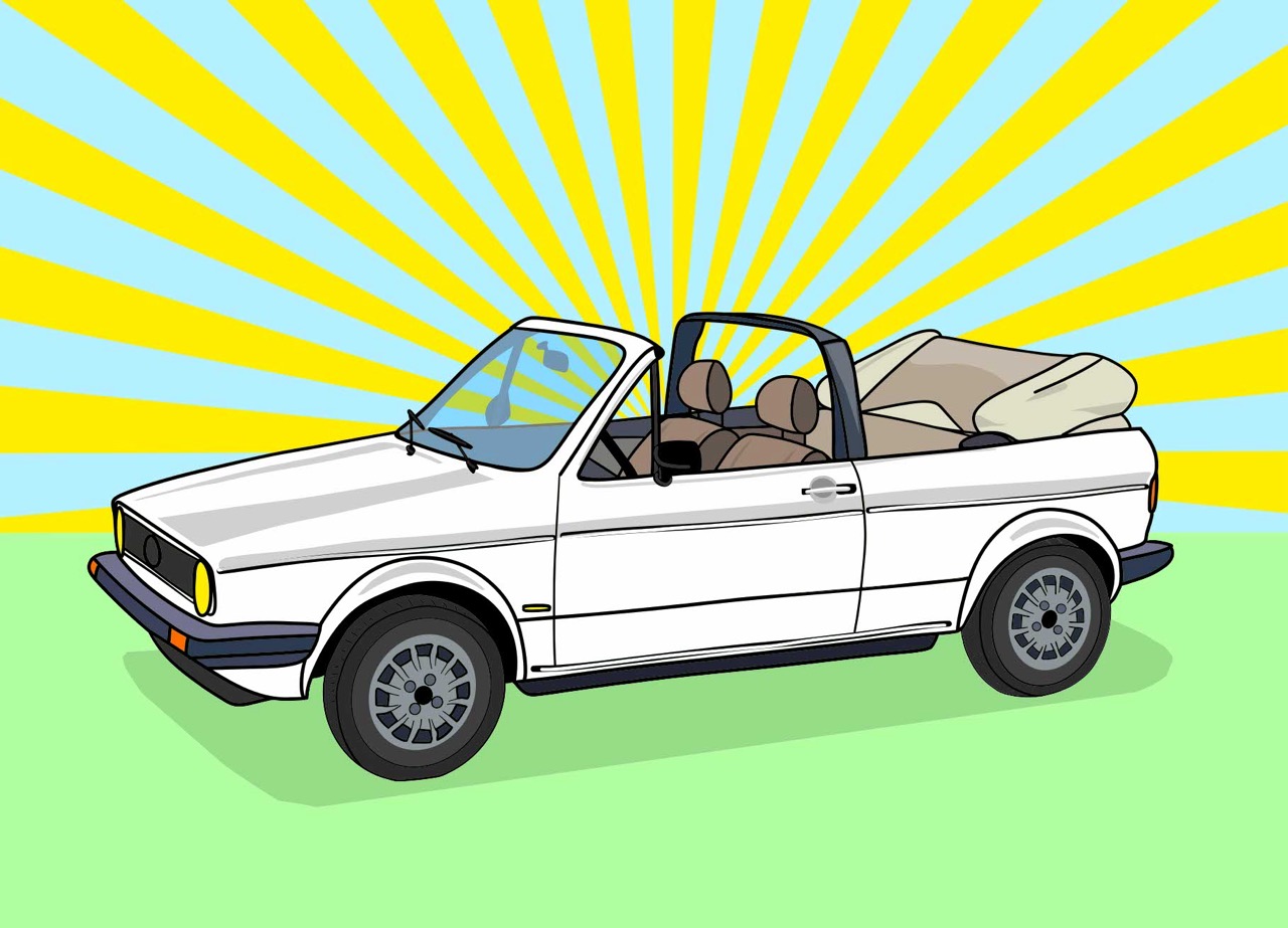 Postkarte - Limo & Mo - Cabrio