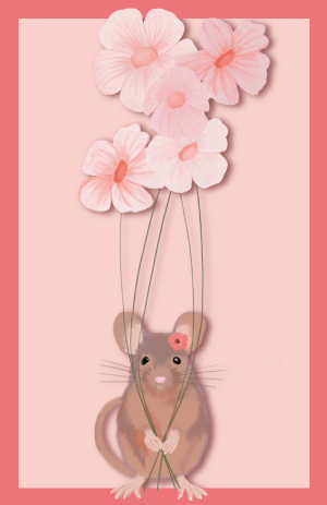 Minicard - Toni Starck - Mouse with flower Minicard - Toni Starck - Mouse with flower