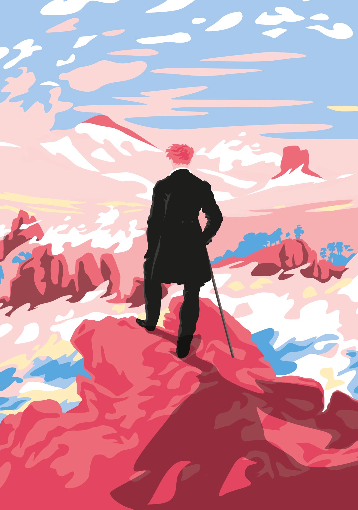 Postkarte - Museum Art - Wanderer ü.d. Nebelmeer, C.D. Friedrich Postkarte - Museum Art - Wanderer ü.d. Nebelmeer, C.D. Friedrich