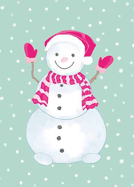 Postkarte - m-illu - Schneefrau