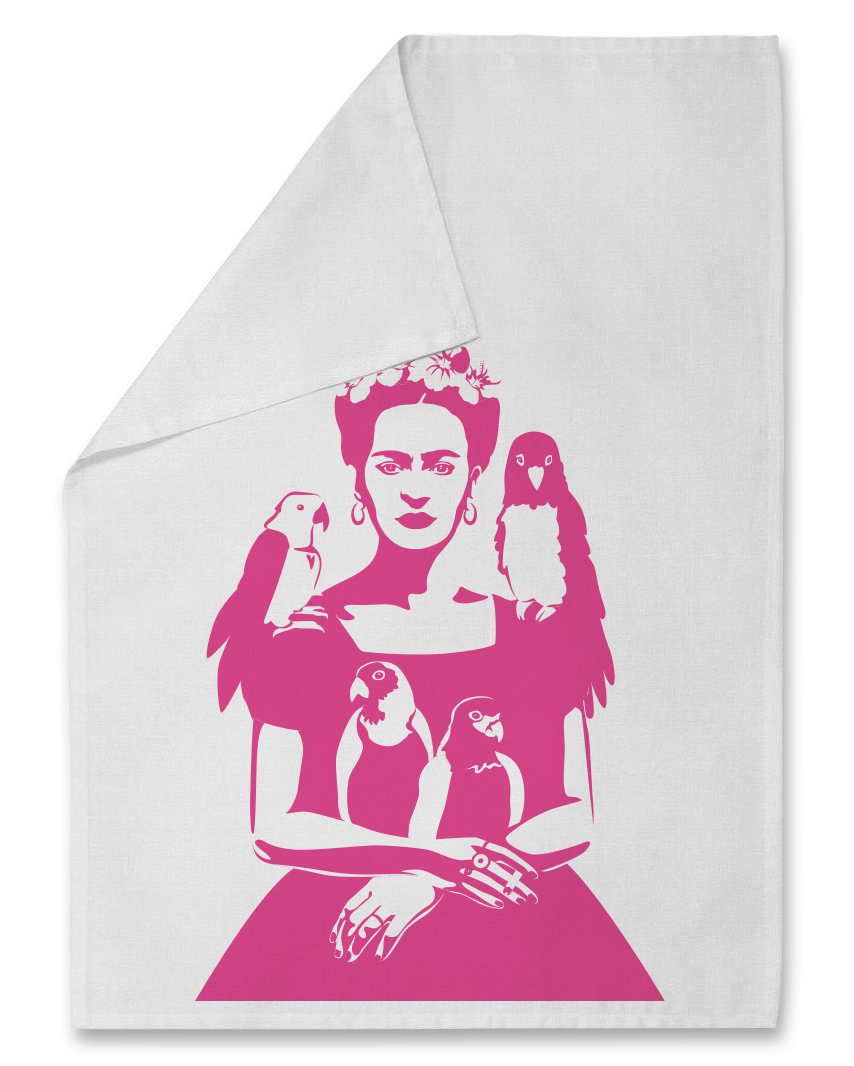 Tea Towel - Frida Kahlo with Parrots