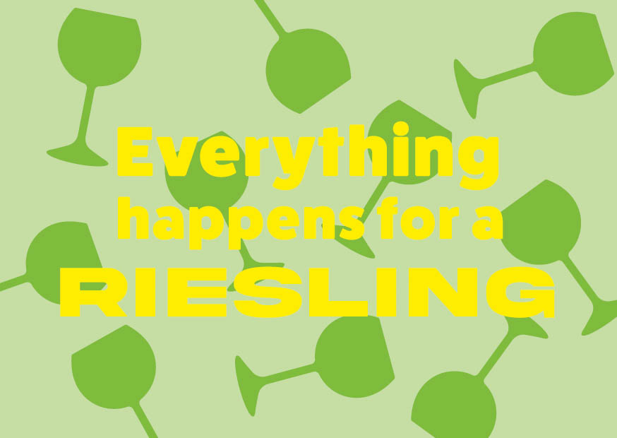 Postcard - happy wrong - Riesling