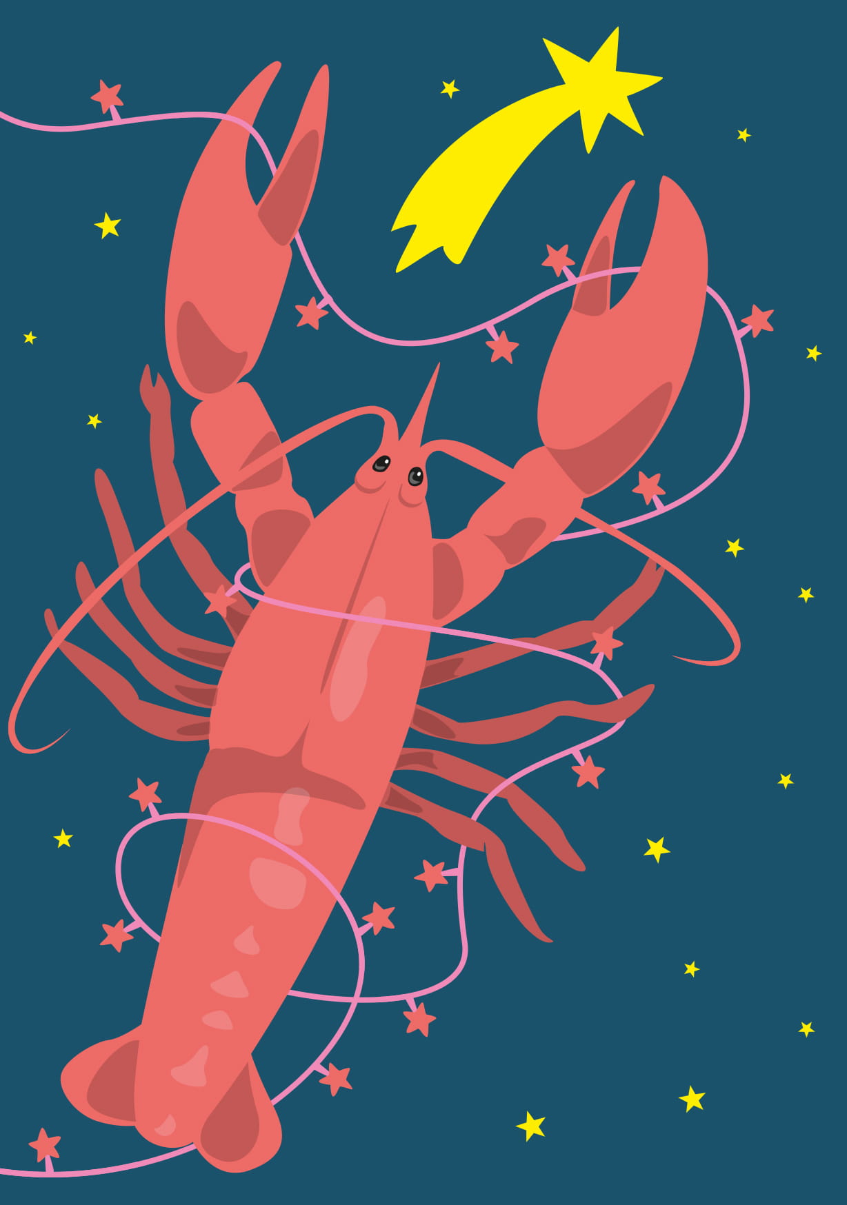 Postkarte - luminous - Xmas Lobster