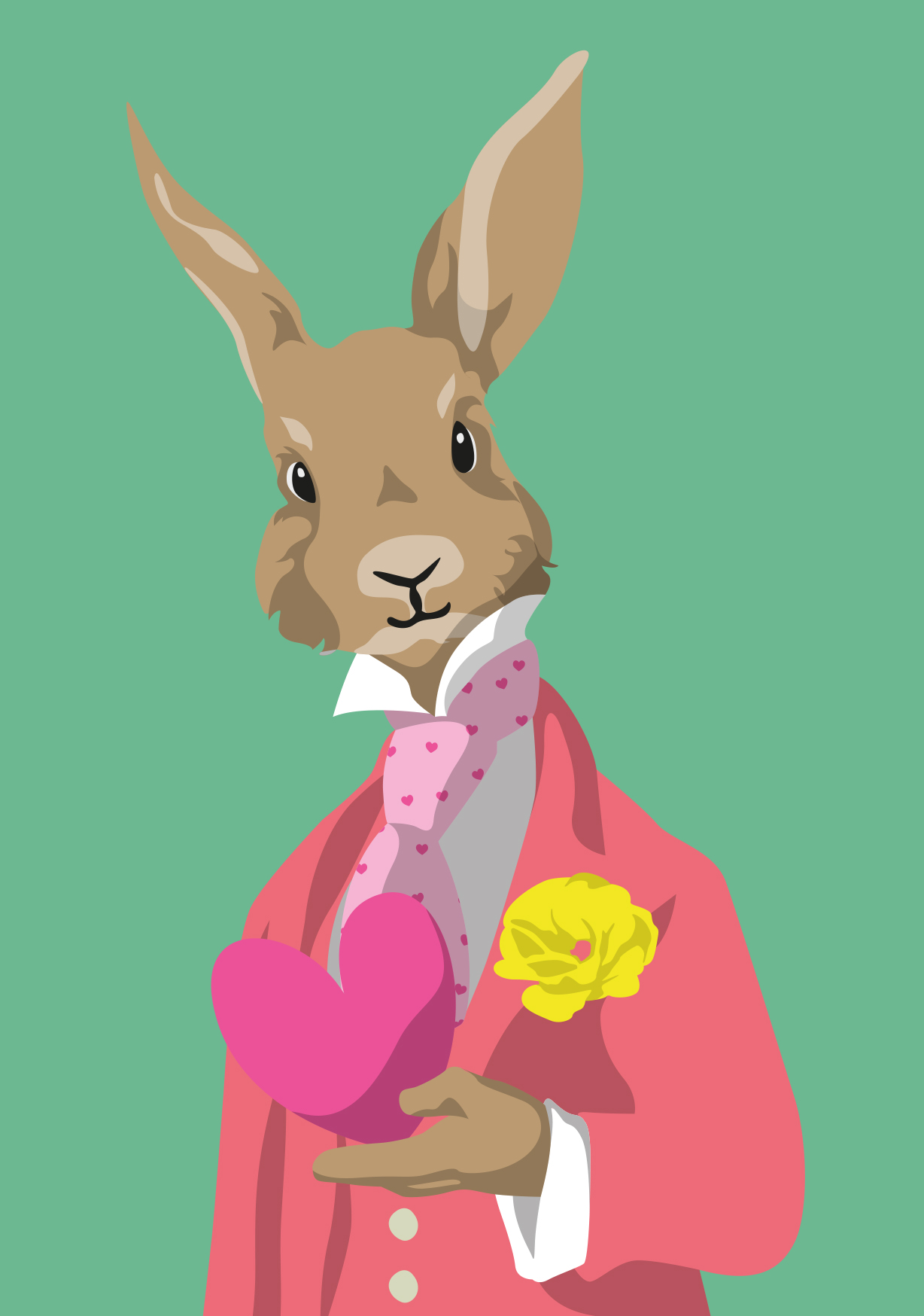 Postkarte - luminous - gentle rabbit