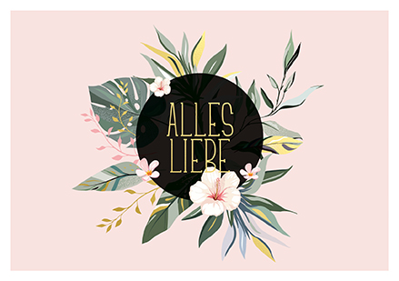 Klappkarte C6 - La Card - Alles Liebe, Hibiskus