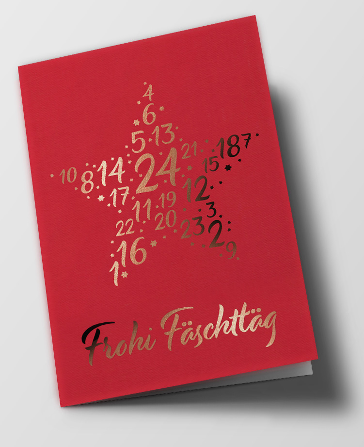 *DK C6 - pure - Zahlenstern Fäschtäg, rot