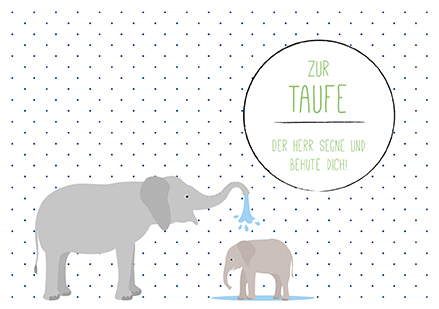 Klappkarte C6 - La Card - Elefantentaufe