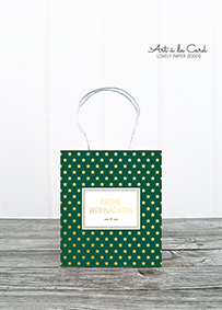 Geschenktüte Mini - Sternchen, grün-gold
