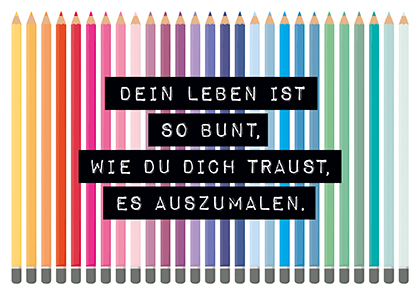 Postkarte - La Card - Buntstifte