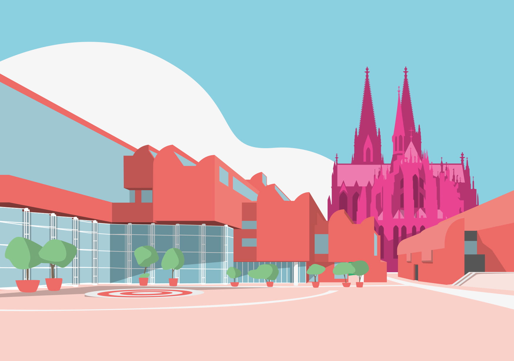 Postcard - Bon Voyage - Cologne Cathedral and Museum Ludwig