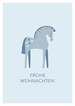 Klappkarte C6 - La Card - Weihnachtspferdchen