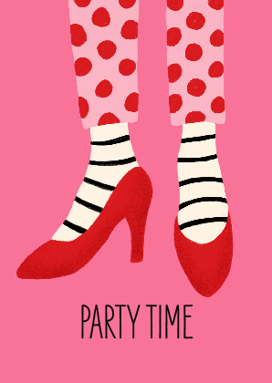 Postkarte - andrea liesert - PARTY TIME