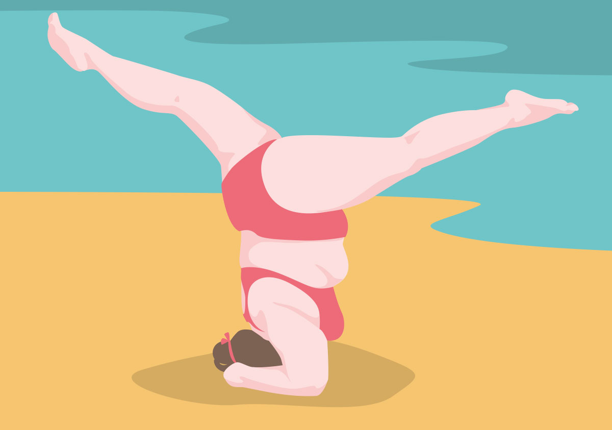 Postcard - happiness - headstand