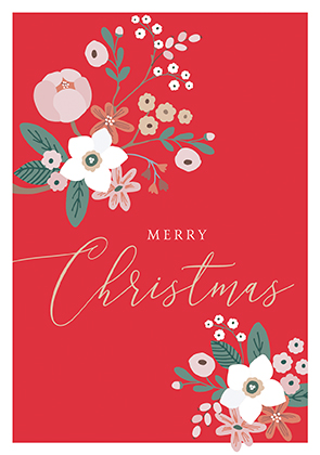 Postkarte - La Card - Christrosen, rot