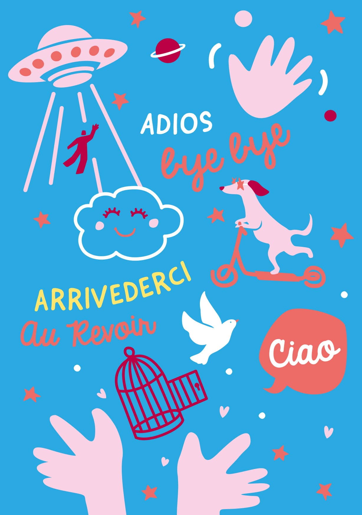 Postcard - poppins - adios