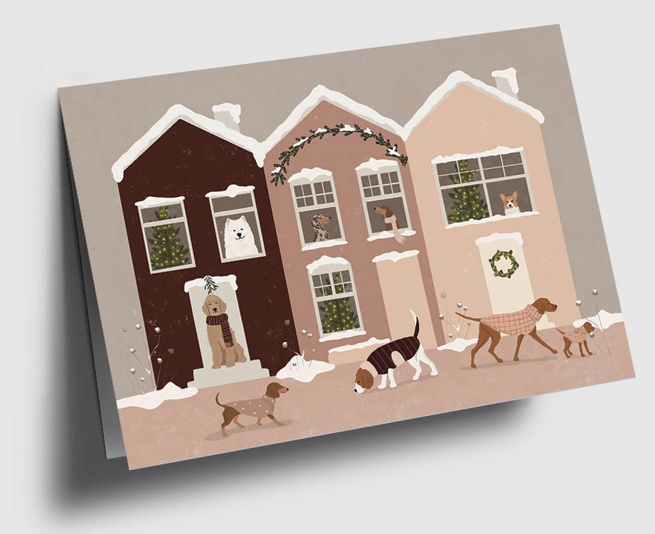 Klappkarte C6 - Alfie's Greetings - Weihnachtsdorf